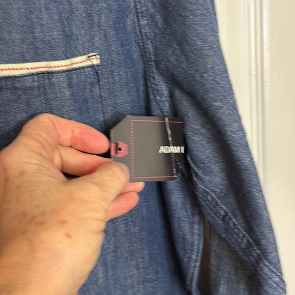 Adam Levin Men's Dark Wash Blue Denim Long Sleeve Button Down Casual Shirt Large - Picture 5 of 11